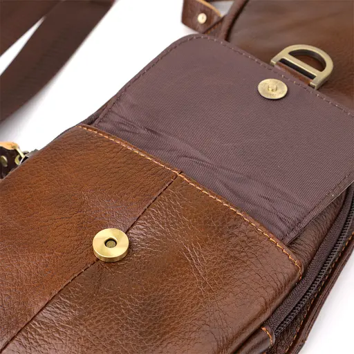 Чоловіча сумка через плече з гладкої шкіри Vintage 15х35х3 см sum0027487 - фото 7