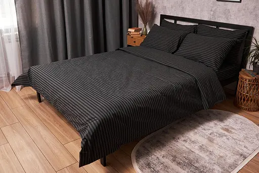 Комплект постельного белья Moon&Star семейный 160х220х2 наволочки 2х50х70 Gray Stripe Бязь Gold Люкс - фото 4