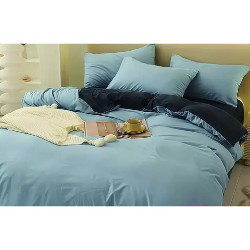 Комплект постільної білизни Versailles VS-BS2.5-204 євро сатин блакитно-сірий (147077)