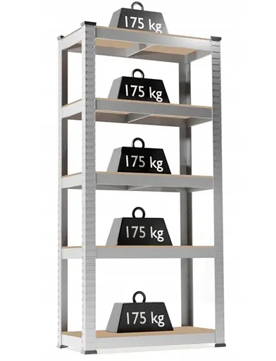 Стелаж металевий 180x90x30 5 полиць (сірий) - фото 7