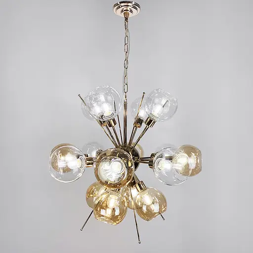 Люстра с прозрачными и янтарными плафонами Line.F AG 09/16 - фото 1