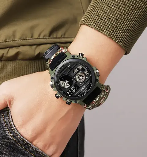 Годинник чоловічий наручний спортивний Skmei 2202 Paracord (Камуфляжний нейлоновий ремінець) - фото 6