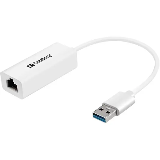 Перехідник Sandberg USB 3.0 Type-A Ethernet RJ45 1000 Мбіт/с Sandberg білий