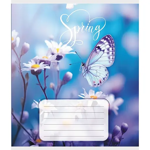 Зошит учнівський "Метелик весною" Leader 018-530216K-5 в клітинку, 18 аркушів - фото 1