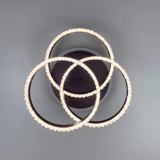 LED світильник coffee на 3 кільця з хромованою смужкою d30 см Line.F A 55063/3С RGB CF+CR - фото 7