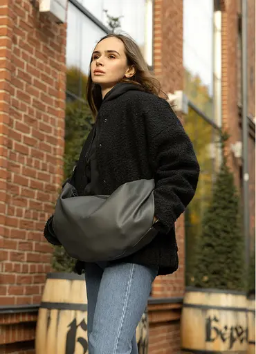 Женская сумка Sambag HOBO BAG-GLOVE Графит 28 х 58 х 4 см (53400009) - фото 2