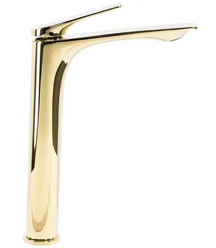 Смеситель для умывальника Rea Avalon gold высокий REA-B1127 Золотой - фото 2