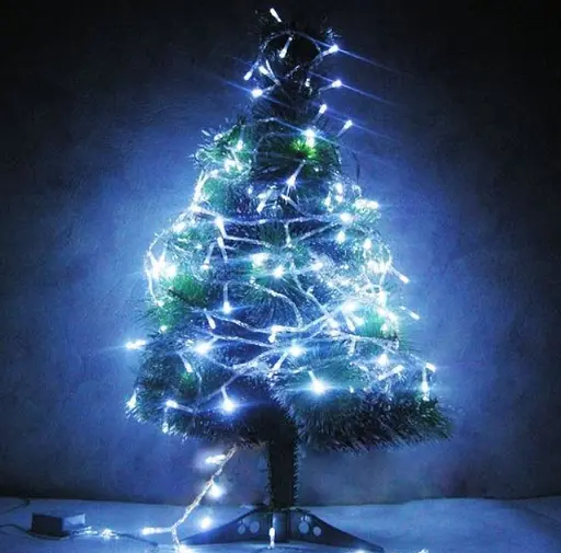 Новорічна гірлянда на прозорому дроті 100 лампочок 6 м Біле світло - фото 3