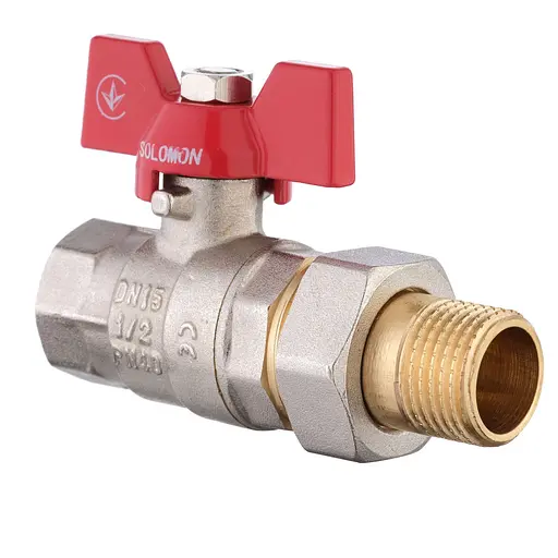 Кран кульовий прямий з американкою Solomon 1/2″ посилений 0021042 - фото 1