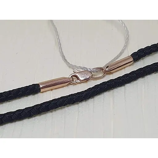 Ювелирный шелковый шнурок Семейные драгоценности с золотыми вставками. 1510571 60 - фото 2