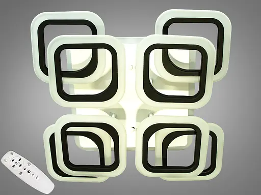 Потолочная LED люстра с пультом, димером, подсветкой, 170W, черная - фото 1