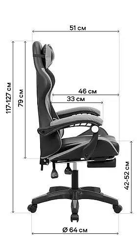 Геймерское кресло GT Racer черное (X-2323 Black) - фото 12