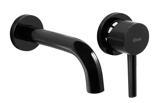 Смеситель для умывальника Rea Lungo black glossy + BOX скрытого монтажа REA-B4421 Черный матовый - фото 2
