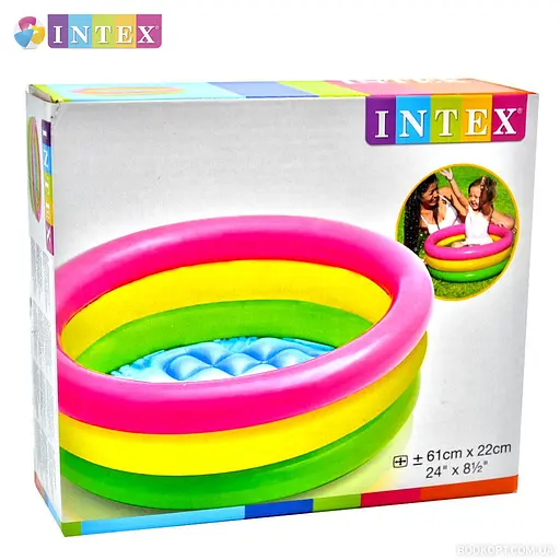 Басейн надувний дитячий Intex 57107 NP Веселка 61x22 см 33 л від 1 до 3 років - фото 4