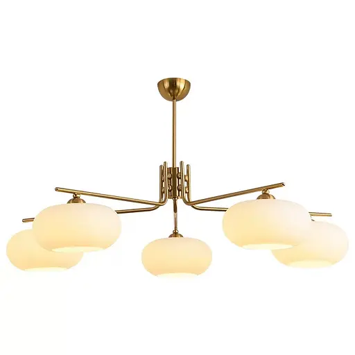 Люстра светодиодная потолочная 6007 (Золотистый) 5 плафонов