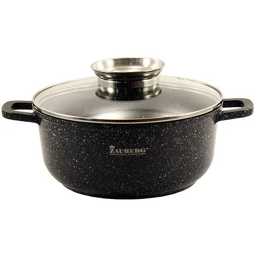 Кастрюля алюминиевая Zauberg с мраморным покрытием и крышкой 4.5 л (0324 BL)