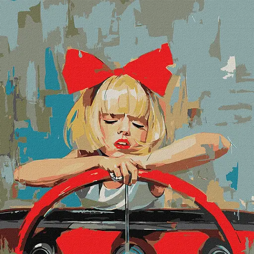 Набір для розпису по номерах Круте дівчисько, Ideyka, 50x50 см, КНО8573