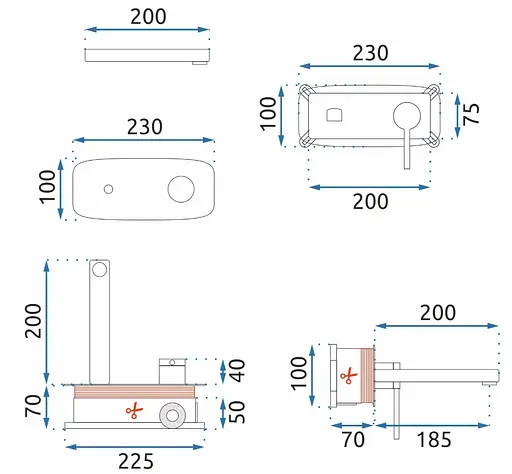 Смеситель для умывальника Rea Oval + Box скрытого монтажа хром REA-B5124 Хром - фото 7