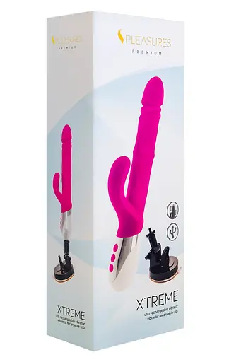 Вибратор-кролик Pleasures Premium Xtreme 27.5 см розовый - фото 4