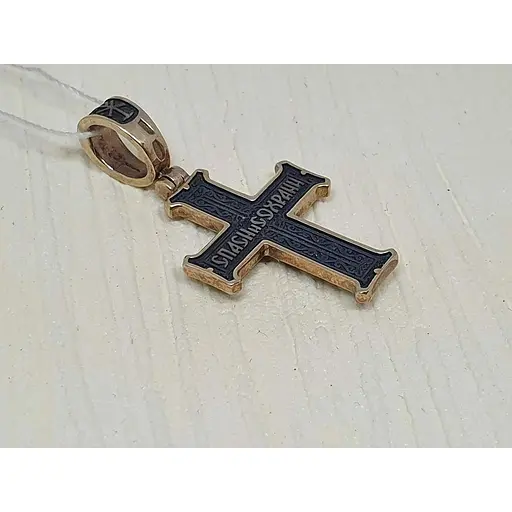 Срібний хрест Харківська ювелірна фабрика Розп'яття Христа з позолотою. 3523-ЗЧФ - фото 3