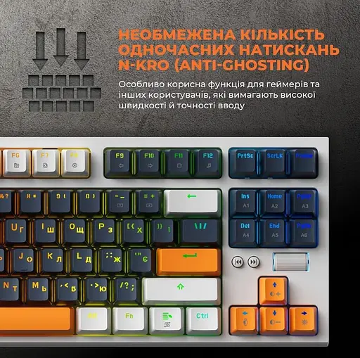 Клавиатура GamePro MK180W Outemu Red Hot-Swap RGB USB White (MK180W) - фото 5