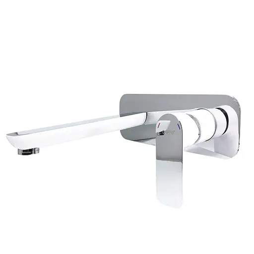 G1048-22 Змішувач для умивальника настінний литий гусак білий/хром Ø35 Gappo 1/8 Білий - фото 1