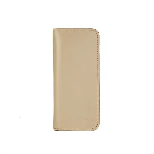 Кожаный портмоне Middle бежевый - фото 3