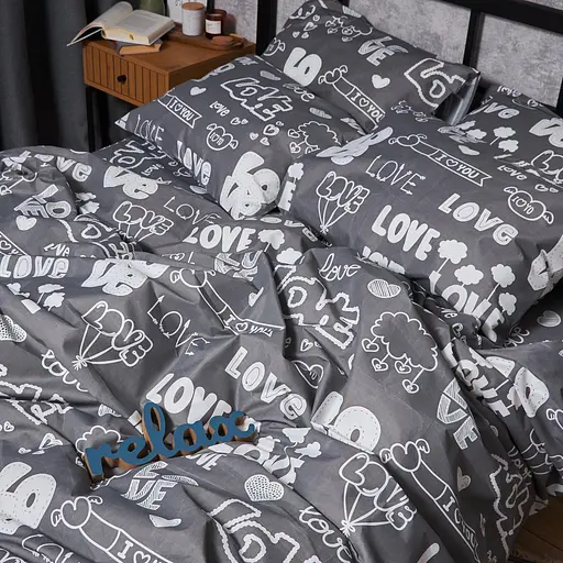 Набор наволочек Moon&Star Мікросатин Premium Love Script 70х70 см 2 шт - фото 2