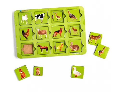 Сортер-пазл домашні тварини Мама та малюк, Ubee - фото 1