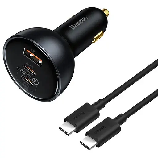 Авто ЗУ Baseus 160W Car Charger 2C+U+кабель - комплект зарядный для авто (TZCC2M-0G/CCZX-160CX) - фото 1