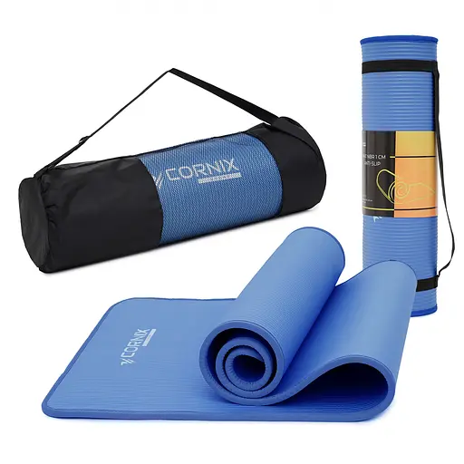 Коврик спортивный Cornix NBR 183 x 61 x 1 cм для йоги и фитнеса XR-0096 Blue/Blue - фото 1
