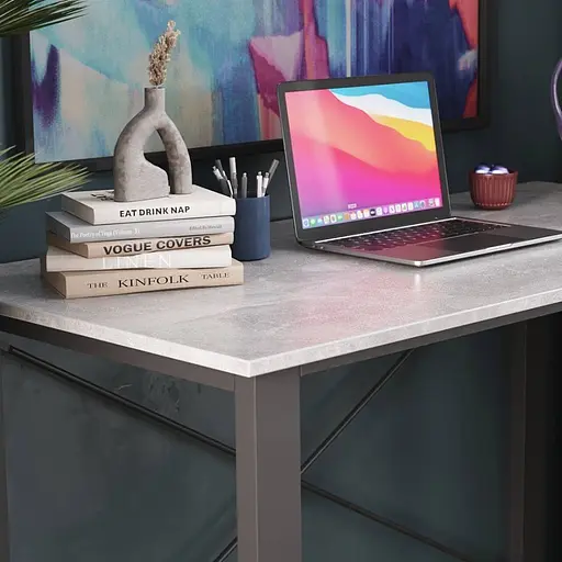 Письмовий стіл Ferrum-decor Драйв 750x1000x700 Чорний метал ДСП Бетон 32 мм (FRD-103365) - фото 4