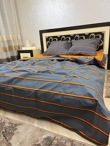 Постільна білизна бавовняна Бурштин Півтораспальна 150 x 220 Бязь Сіра 50 х 70