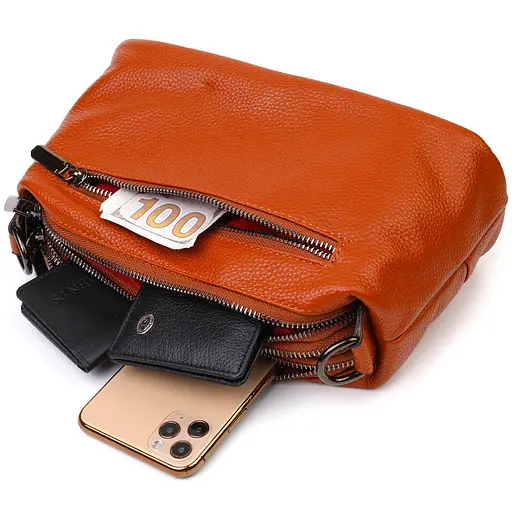 Сумка кожаная женская Vintage 27х12х9.5 см sum0022738 - фото 6