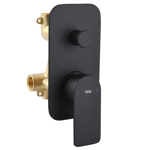 Душова система Topaz Sardinia TSG 08202-V-H20-BL вилив 190мм чорний, Чорний матовий - фото 3