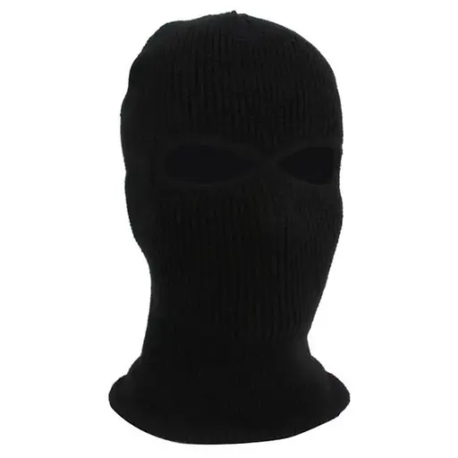 Балаклава-маска-шапка вітрозахисна для верхової їзди на мотоциклі, подвійна в'язка, чорна, 1 шт