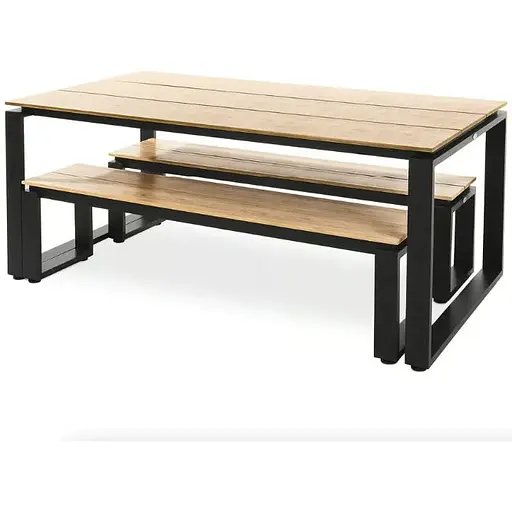 Набор садовой мебели Di Volio Trento стол + 2 скамейки бежевый - фото 6