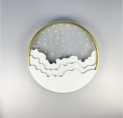 Креативна світлодіодна стельова люстра | Line F | Арт. 2359-500 WT+GD - фото 6