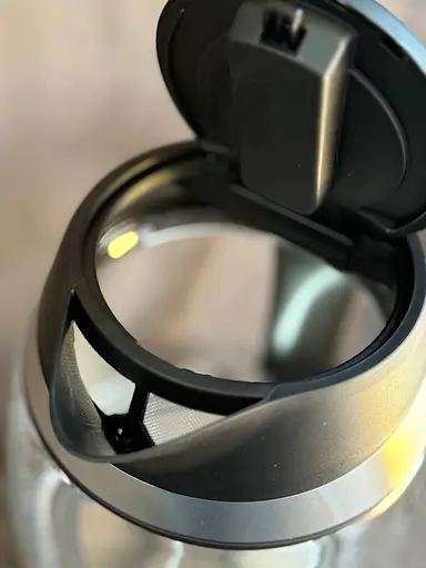 Дисковой стеклянный электрочайник Grunhelm EKG-25012 1,8л LED RGB подсветка 2200Вт Черный/Серый - фото 3