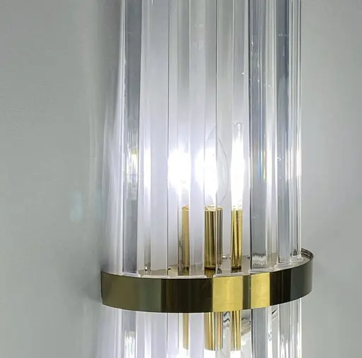 Бра в корпусі латунь з скляними видовженими камінчиками Арт. WS 150/2 AB Line F - фото 5