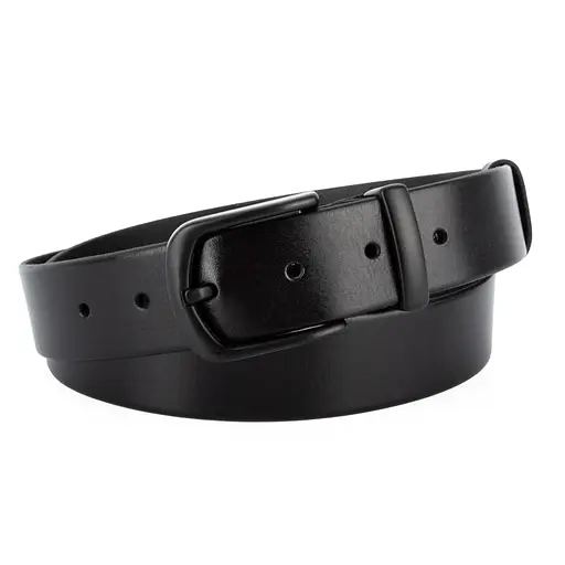 Ремень женский кожаный JK-3543 (125 см) черный с черной пряжкой - фото 1