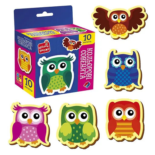 Детский набор магнитов "Цветные совята" Vladi Toys VT3106-38, 10 магнитов - фото 2