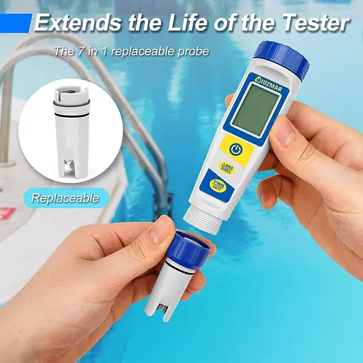 Цифровий тестер хлору та pH UIUZMAR для гідромасажної ванни, електронний басейн із солоною водою - фото 2