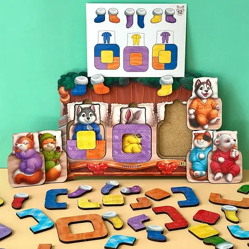 Деревянный сортер "Животные в кроватке" Ubumblebees PSD302 (ПСД302) - фото 3