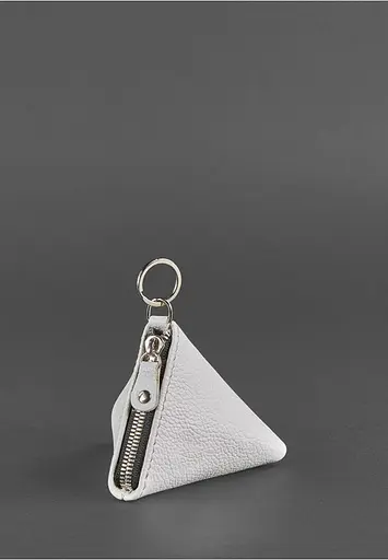 Жіноча шкіряна монетниця 2.0 Піраміда біла - фото 2