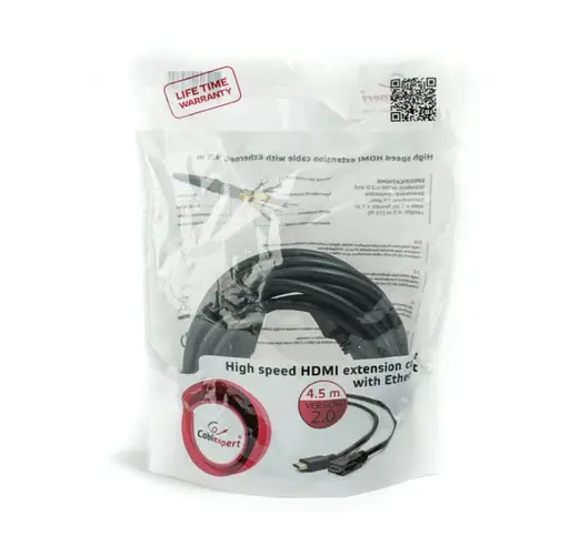 Удлинитель HDMI (папа) - HDMI (мама) Cablexpert V.2.0, 4К 60Гц, 4.5 м - фото 2