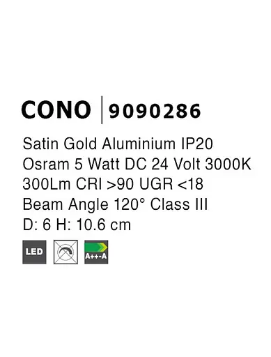 Магнітний світильник Nova Luce CONO 9090286 - фото 9