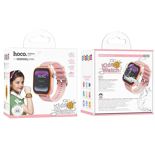 Дитячий cмарт-годинник Hoco Y101 4G Pink - фото 5