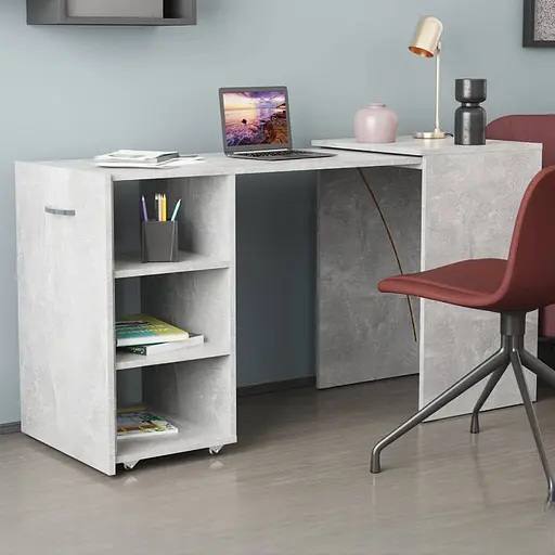 Стол-тумба трансформер Смарт 1/2 Ferrum-decor 750x1450x600 ДСП Бетон 16 мм (FRD-105080) - фото 5