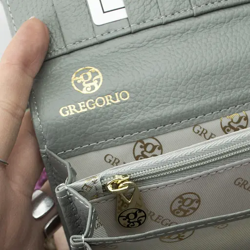 Кошелек женский кожаный Gregorio GS-100 классический серый - фото 6